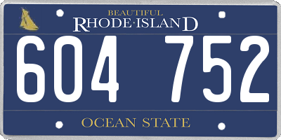 RI license plate 604752