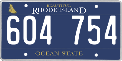 RI license plate 604754