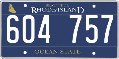 RI license plate 604757
