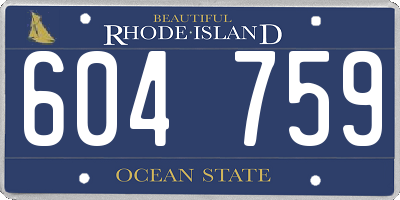 RI license plate 604759