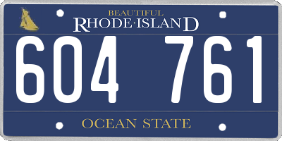RI license plate 604761