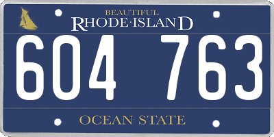 RI license plate 604763