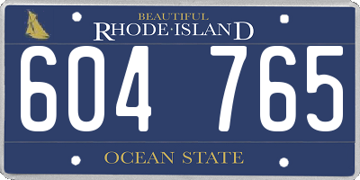 RI license plate 604765