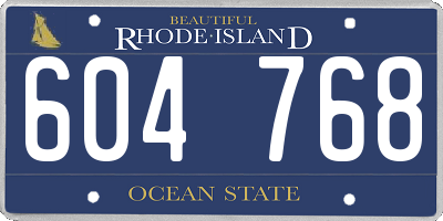 RI license plate 604768