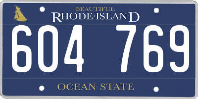 RI license plate 604769