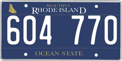 RI license plate 604770