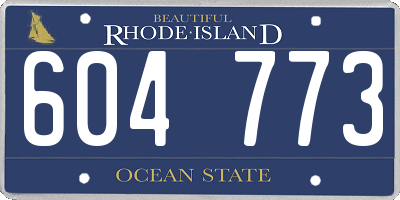 RI license plate 604773