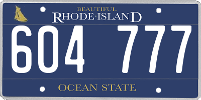 RI license plate 604777