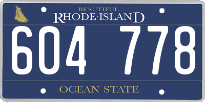 RI license plate 604778