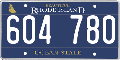RI license plate 604780