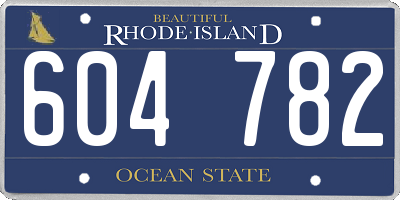 RI license plate 604782