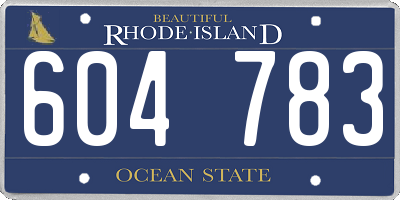 RI license plate 604783