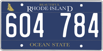 RI license plate 604784