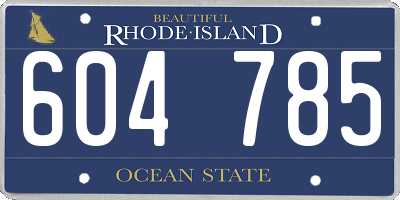 RI license plate 604785