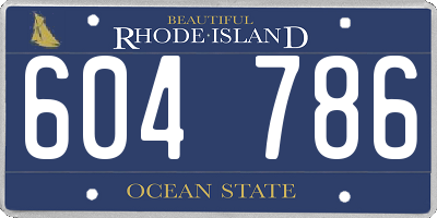 RI license plate 604786