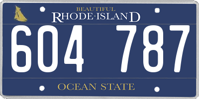 RI license plate 604787