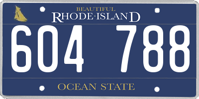 RI license plate 604788
