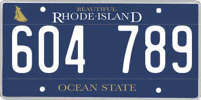 RI license plate 604789