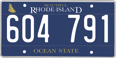 RI license plate 604791