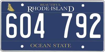 RI license plate 604792