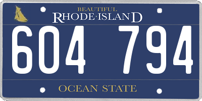 RI license plate 604794