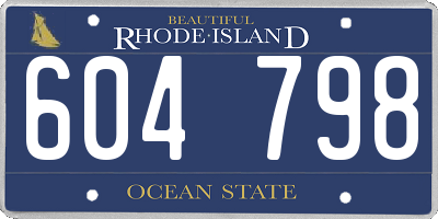 RI license plate 604798