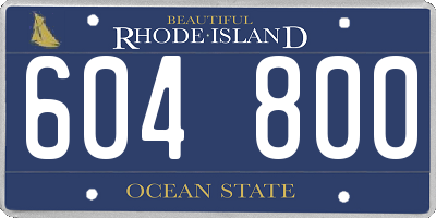 RI license plate 604800