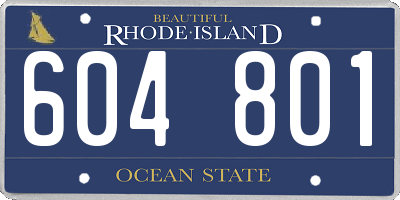 RI license plate 604801
