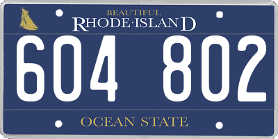 RI license plate 604802