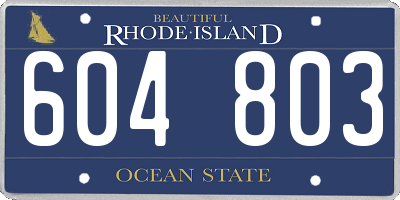 RI license plate 604803