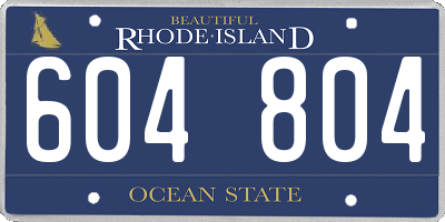 RI license plate 604804