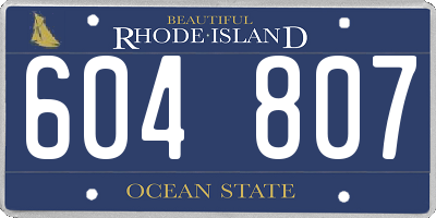 RI license plate 604807