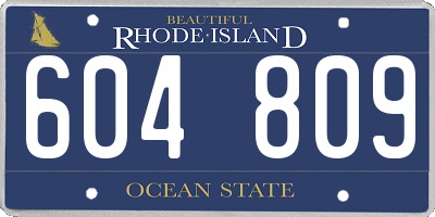 RI license plate 604809
