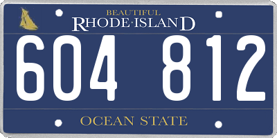 RI license plate 604812