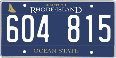 RI license plate 604815