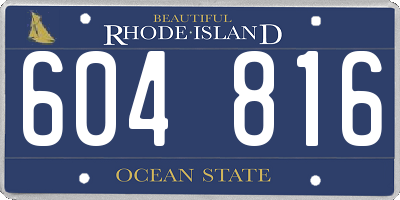 RI license plate 604816