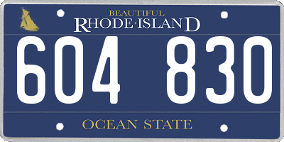 RI license plate 604830