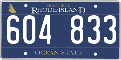 RI license plate 604833