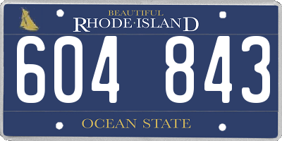 RI license plate 604843