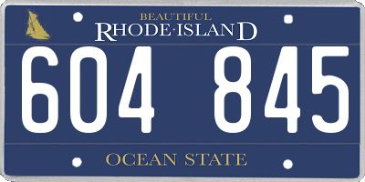 RI license plate 604845