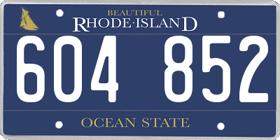 RI license plate 604852