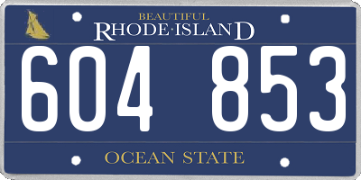 RI license plate 604853