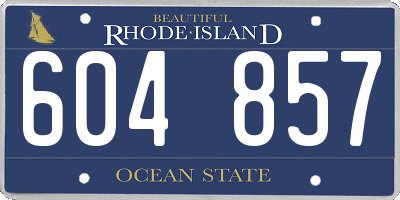 RI license plate 604857