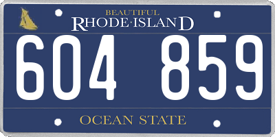 RI license plate 604859