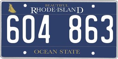 RI license plate 604863