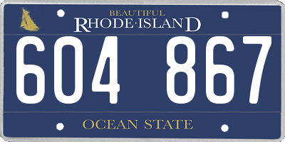 RI license plate 604867