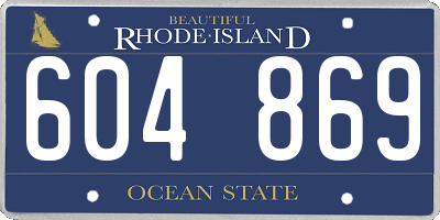 RI license plate 604869