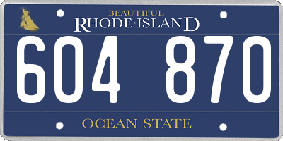 RI license plate 604870