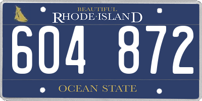 RI license plate 604872