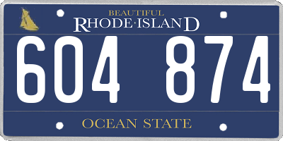 RI license plate 604874
